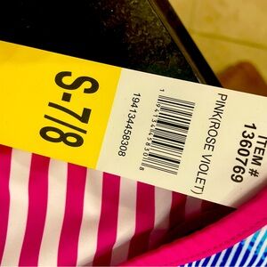 Eddie Bauer Girls REVERSIBLE 2 piece swimsuit NWT 7/8